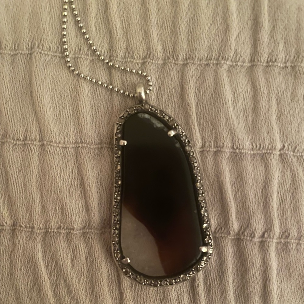 Chan Luu stone charm pendant with diamond chips.